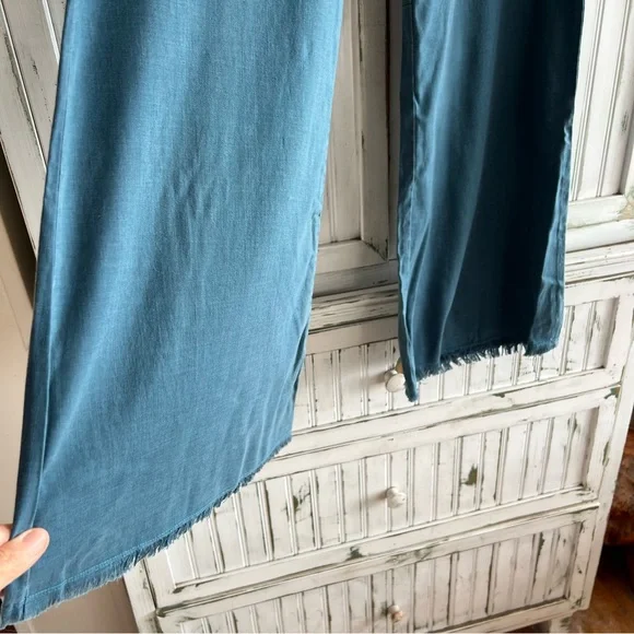 NWT XCVI Teal Hydra Flare Pant in sz L Large little smudge - Picture 5 of 13